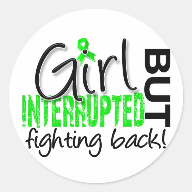 Sticker Rond Fille Interrompue 2 Maladie de Lyme (Devant)