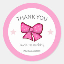 Fille Merci Ruban Rose 1er Anniversaire Enfants