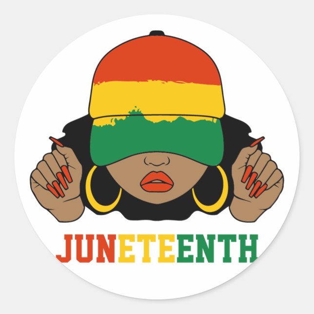 Sticker Rond Fille noire Junet1 Mois de l'histoire des Noirs (Devant)