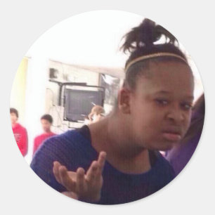 Sticker Rond Fille noire quel meme