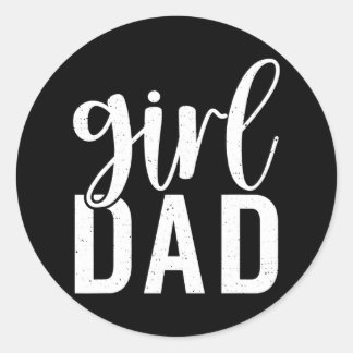Sticker Rond Fille Papa Fille Fille Père Papa Papa