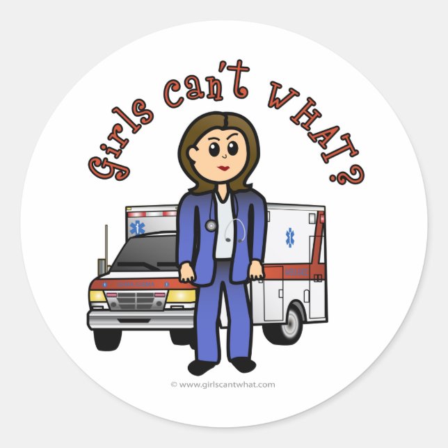 Sticker Rond Fille paramétrique légère (Devant)