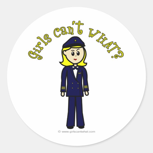 Sticker Rond Fille pilote (Devant)