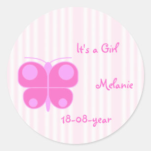 Sticker Rond fille rose