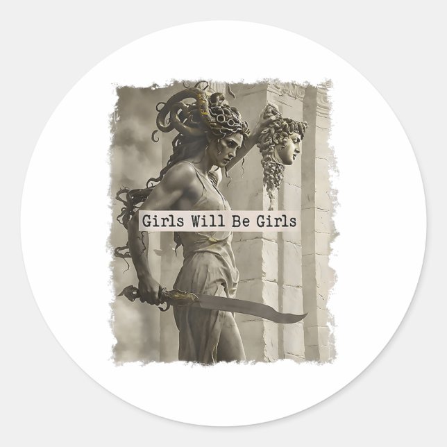 Sticker Rond Fille sera Filles Medusa Débardeur_1 (Devant)