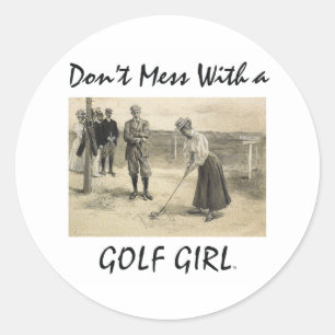 Sticker Rond Fille SUPÉRIEURE de golf