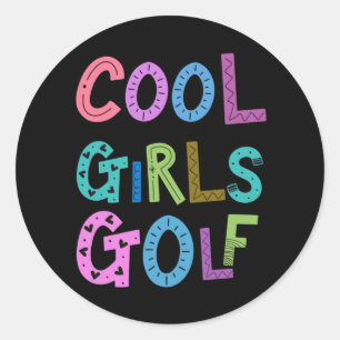 Sticker Rond Filles cool Golf Golf Aîné Sport Femmes Enfants