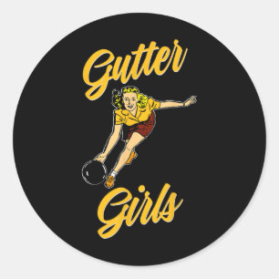 Sticker Rond Filles de gouttière Cadeau drôle d'équipe de bowli
