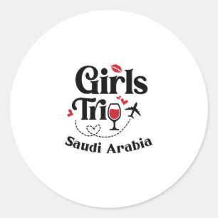 Sticker Rond Filles de vin mignonnes Voyage Arabie Saoudite Vac