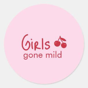 Sticker Rond Filles Devenues Sages Rose et Rouge Cerise Enterre