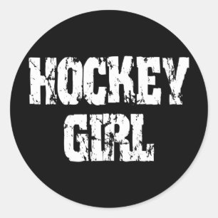 Sticker Rond Filles d'hockey de fille d'hockey