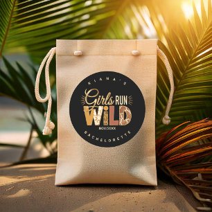 Sticker Rond Filles en folie Safari EVJF ID1148