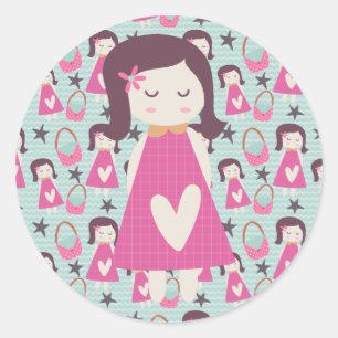 Sticker Rond Filles et sacs à main
