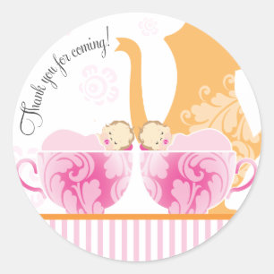 Sticker Rond Filles jumelles de l'autocollant   de faveur de