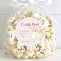 Filles Mignon Licorne Rose Anniversaire Merci