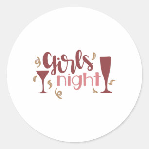 Sticker Rond Filles nuit