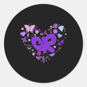 Sticker Rond Filles Olivia Prénom Personnalisé Super 80s He