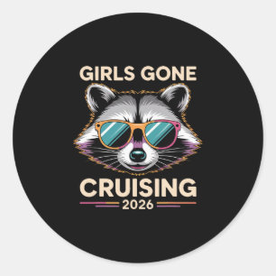 Sticker Rond Filles Raton Laveur Poubelle En Croisière 2026 Cro