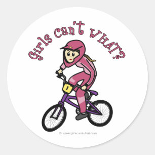 Sticker Rond Filles rose pâle BMX