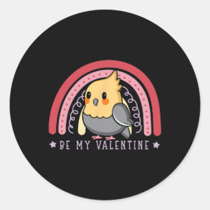 Sticker Rond Filles Valentines Atiel Be My Valentine Rainbow Re
