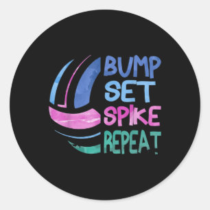 Sticker Rond Filles Volleyball ensemble de balle Spike Répéter 