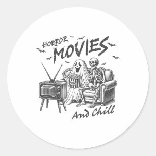 Sticker Rond Film D'Horreur Et Halloween Chill Graphique Thémat