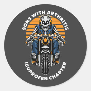 Sticker Rond Fils avec arthrite Ibuprofène Chapitre : Funny Bik