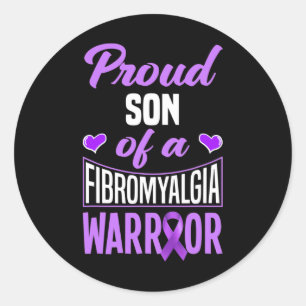 Sticker Rond Fils D'Un Guerrier Fibromyalgique