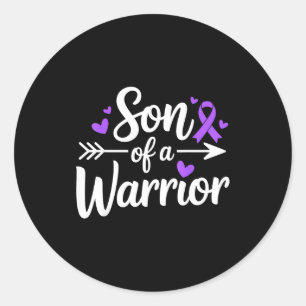 Sticker Rond Fils d'un guerrier sensibilisation au lupus, un co