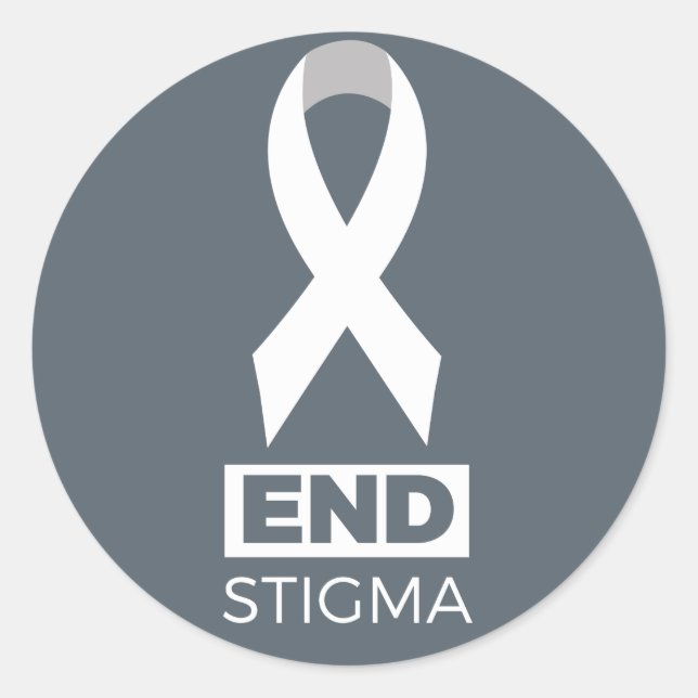 Sticker Rond Fin de la stigmatisation pour le cancer du poumon (Devant)