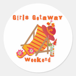 Sticker Rond Fin de semaine des filles tropicales