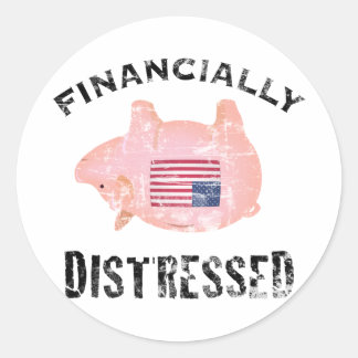 Sticker Rond Financièrement déprimé