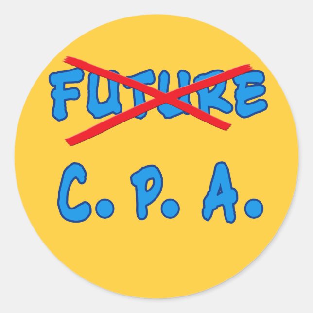Sticker Rond Fini la conception des diplômes de la CPA (Devant)