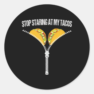 Sticker Rond Fini Mexicain Drôle À Mon Tacos Fiesta Cinc
