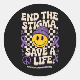 Sticker Rond Finissons-en avec le stigmate Sauvons une vie Groo