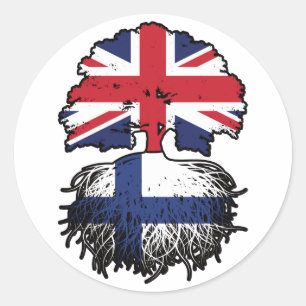 Sticker Rond Finlande Finlande Royaume-Uni Royaume-Uni Royaume-