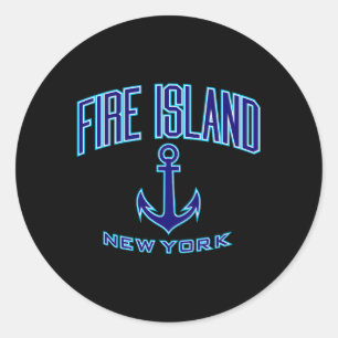 Sticker Rond Fire Island