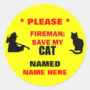 Sticker Rond Firemer Personnalisé Enregistrer Mon Chat