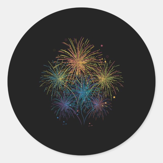 Sticker Rond Fireworks Presse-papiers Pyrotechnicien Cadeau du  (Devant)