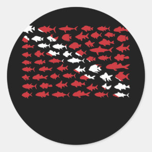 Sticker Rond Fish Dive for Scuba Diver Fish 