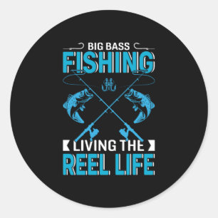 Sticker Rond Fisher Gift Big Fishing Vivre La Vie