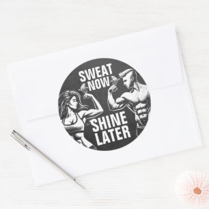 Sticker Rond Fitness Gym entraînement Bodybuilding Motivation