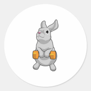 Sticker Rond Fitness Rabbit Dumbbell