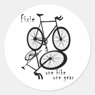 Sticker Rond Fixie - un vélo un rapport