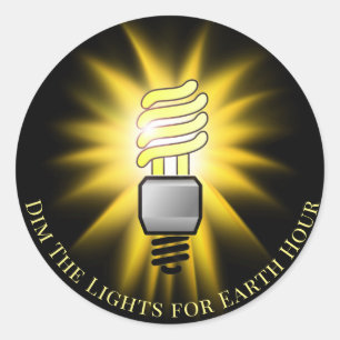 Sticker Rond FL Bulle Dim Les Lumières Heure Terre