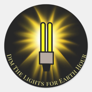 Sticker Rond FL Bulle Dim Les Lumières Heure Terre