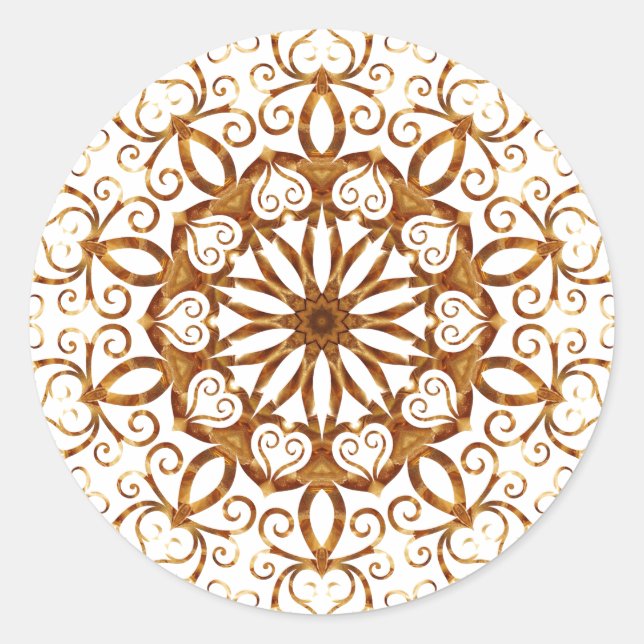 Sticker Rond Flacon d'or en blanc (Devant)