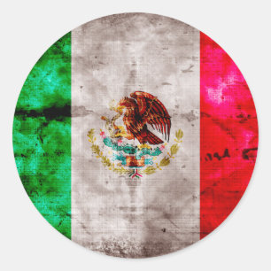 Sticker Rond Flag du Mexique