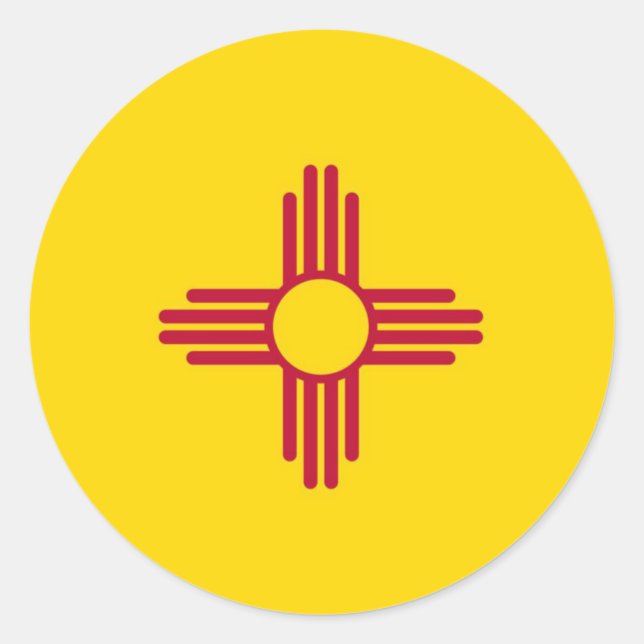 Sticker Rond Flag du Nouveau-Mexique (Devant)