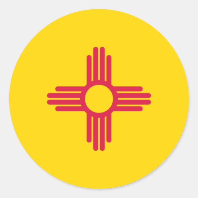 Sticker Rond Flag du Nouveau-Mexique (Devant)
